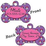 uDesignUSA Disney Minnie Mouse Purple Double Sided Pet Id Tag for Dogs & Cats Personalized with 4 Lines of Text