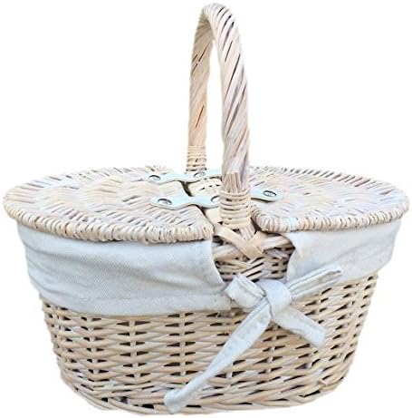 Rot behindern Kinder White Wash Gefüttert Picknick-Korb braun mit