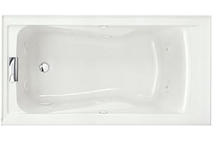 American Standard 2425VC-LHO.020 Evolution 5-Feet by 32-Inch Left-Hand Outlet Whirlpool Bath Tub with EverClean, Hydro Massage System I and Integral Apron, White