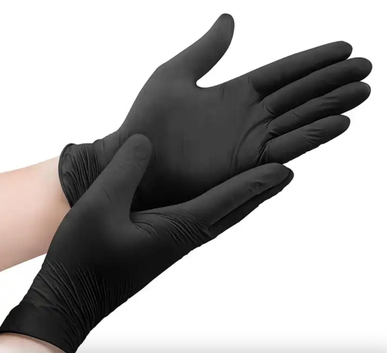 RAP Gloves Professional Black Nitrile Powder Free Multi Purpose Disposable Gloves, Extra Strong Examination Gloves, Surgical (S - Pack of 100)