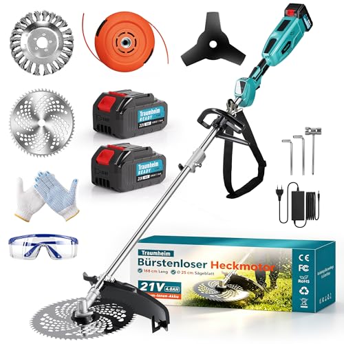 Traumheim Rasentrimmer mit Akku,4-in-1 für Makita-Akkus,950W