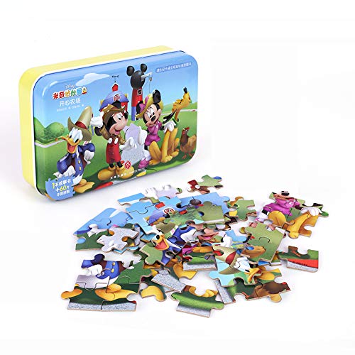 NEILDEN Disney Puzzles in a Metal Box 60 Piece Jigsaw Puzzles for Kids