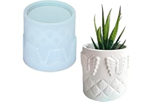 NINEXY Butterfly Pattern Flower Pot Mold Concrete Planter Vase Container Silicone Mold Candle Cup Storage Box Plaster Cement Clay Epoxy Resin Mould
