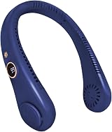 Jsdoin Portable Neck Fan USB Rechargeable 5 Speed Bladeless Blue