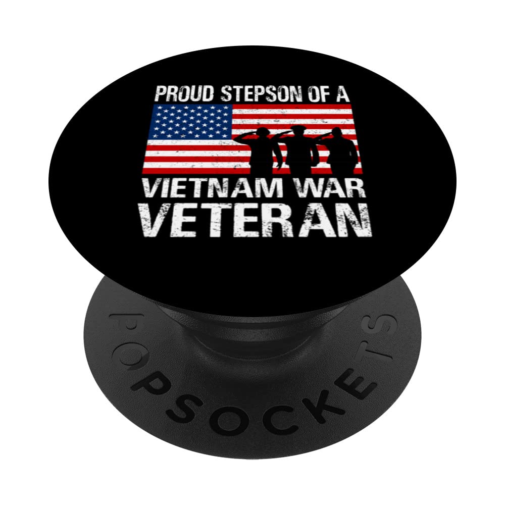 Proud Stepson of a Vietnam War Veteran Family Matching Vet PopSockets Swappable PopGrip