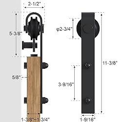 WINSOON Double Sliding Barn Door Hardware Kit 8FT