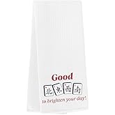 Wzotiy Mahjong Gifts Kitchen Towels Dish Towels Fun Gifts for Mahjong Players Women Men Decorative Waffle Weave Tea Towel Hand Towel for Kitchen Bathroom 14×23 Inches
