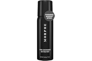 Morphe Mini Continuous Setting Mist - Micro-Fine, Travel Size Makeup Setting Spray with a Natural Finish - Helps Makeup Resist Caking or Fading & Increases Wear of Foundation (1.3 oz)