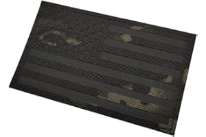taifeng Large Multicam Infrared IR US USA American Flag Patch Tactical Vest Patch Hook-Fastener Backing (Multicam) (Black CP), 5*3*0.39inches