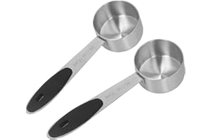 2Pcs Stainless Steel, Scoop 1 8 Cup 1/8 Cup 35ml 30ml Measuring Tablespoon Table Spoon for Coffee Bean Milk Powder Tea Coffee
