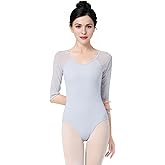 Dance Leotards for Women 3/4 Sleeve Gymnastics Bodysuit
