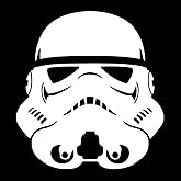 EvolveFISH SW Stormtrooper Pilot Helmet Weatherproof Vinyl Decal - [White][5"]