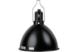 REPTI HOME Reptile Light Fixture, 8.5 inch Optical Reflection Dome Heat Lamp Fixture, UVB Heat Basking Lamp Fixture for Amphibian Reptile Terrariums