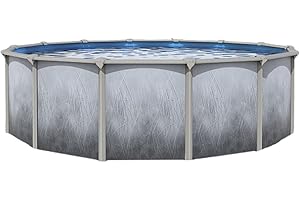 Lake Effect Pools 'Bermuda' 21 ft Round Above Ground Swimming Pool | 48 Inch Walls | 6" Steel Top Ledge | Bundle Includes: 25 Gauge Overlap Liner & Widemouth Skimmer