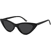 SOJOS Retro Vintage Narrow Cat Eye Sunglasses for Women Clout Goggles Plastic Frame SJ2044