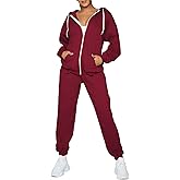 Fixmatti Womens Fall Tracksuit Zip Up Hoodie and Sweatpants Set 2 Pieces Sweatsuits Jogger Sets with Pockets