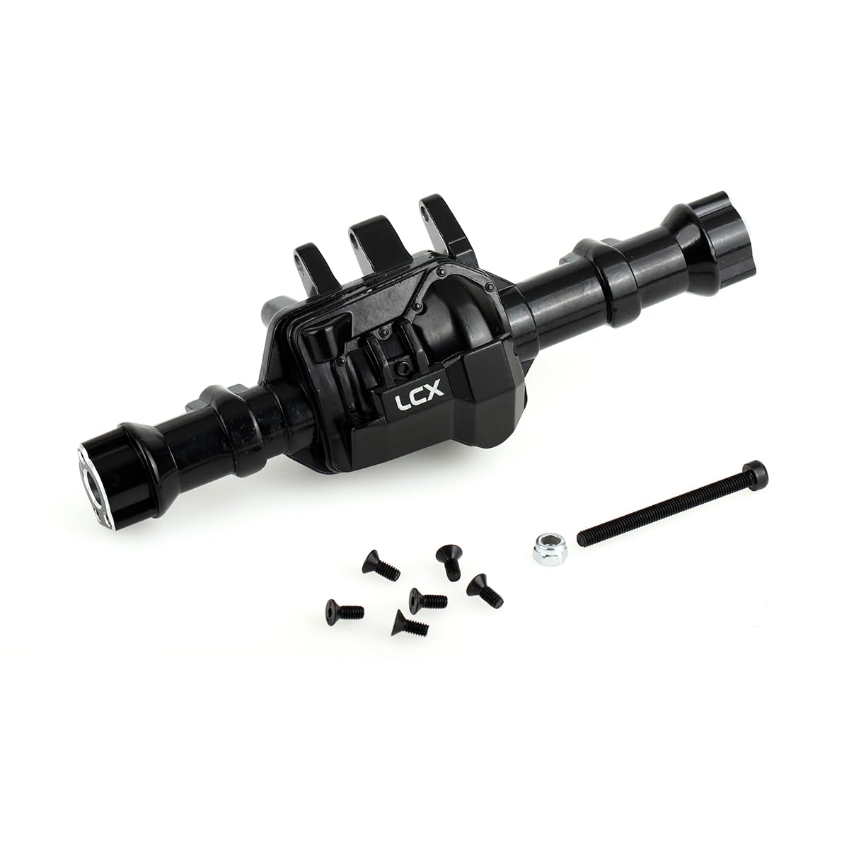 LCX Racing 1/10th RC Crawler Car CNC Machined Rear Axle Housing w/Diff Cover PVD Coating for Traxxas TRX4, Upgrades Parts Accessories