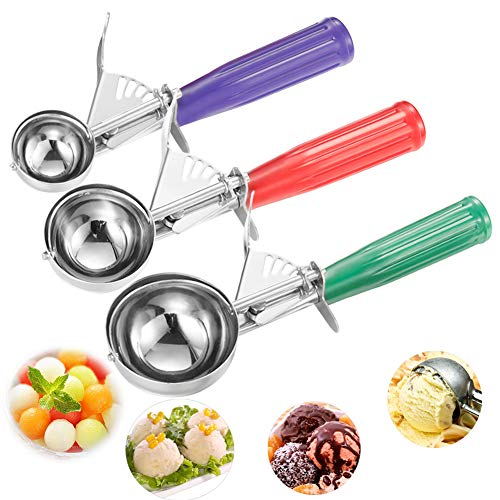 Ice Cream Scoops, Cookie Scoop Set of 3, Cake Trigger Cookie Scoop Set