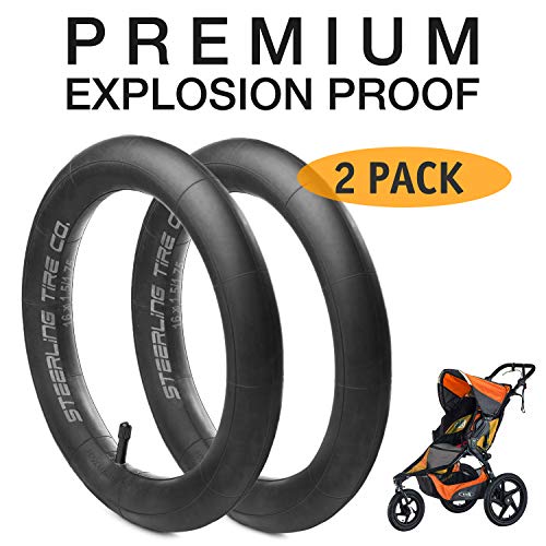 16'' x 1.5/1.75 Premium Explosion Proof Inner Tire Tube for BOB Revolution SE/Flex/Pro/Sport Utility/Ironman Strollers - The Perfect BOB Stroller Tire Tube Replacement [2-Pack] Steerling Tire Co.