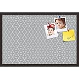 PinPix custom printed pin cork bulletin board made from canvas, Quatrefoil Patterns 30 x 20 Inches (Completed Size) and framed in Coffee (PinPix-284)