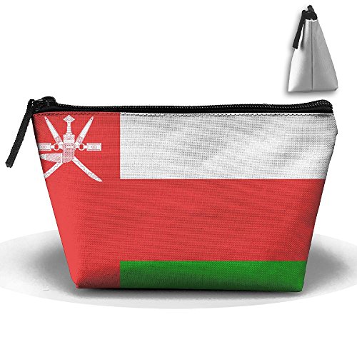 RobotDayUpUP Oman Flag Womens Travel Cosmetic Bag Portable Toiletry Brush Storage Durable Pen Pencil Bags Accessories Sewing Kit Pouch Makeup Carry Case