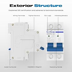 CGELE AC Miniature Circuit Breaker 10 Amp 2 Pole