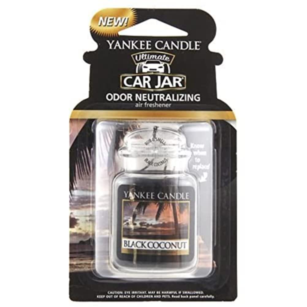 Yankee Candle Car Jar Ultimate Scented Air Freshener | Black Coconut | Lasts up to 4 Weeks