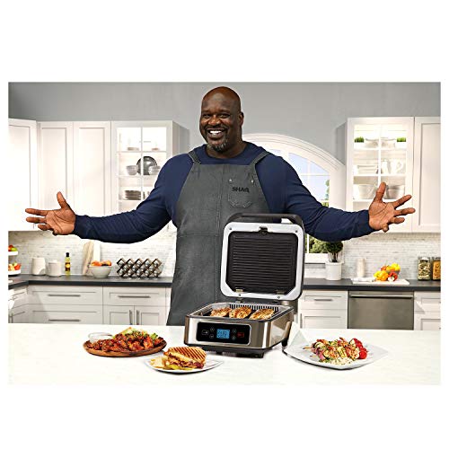 SHAQ Smokeless Grill & Press Electric Indoor Searing Grill & Panini