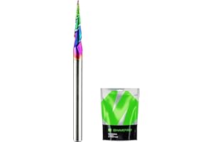 SHARPRO Carbide Tapered Ball Nose End Mill, 1/8" Shank 8° CNC Carving Router Bit 0.5mm Tip (R0.25 Radius) , Spiral 2 Flute for Wood Engraving, 3D/2D Milling, Quark Coated