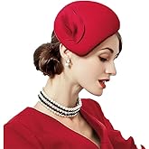 HIMESPORT Wool Felt Fascinator Hats for Women Ladies Female Wedding Cocktail Tea Party Dress Pillbox Hat
