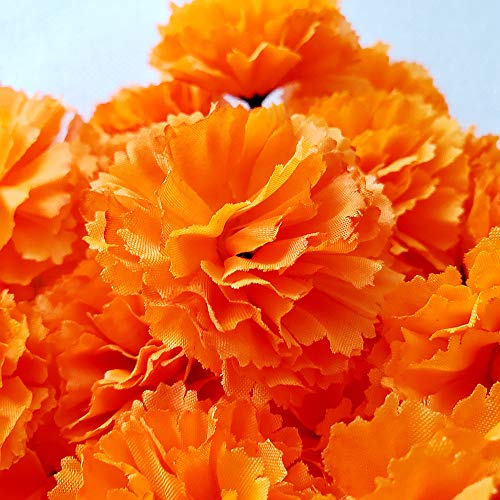 Marigold Flowers Heads Bulk 30Pcs, Silk Artificial Flowers for DIY