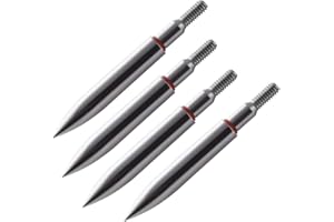 YI XIAN ARCHERY Stainless Steel Archery Field Points,9/32″，19/64″，5/16″，11/32″Size 100/125/150/175/200 Grains,Easy Pull Various, Screw in Archery Field Tips(1 Dozen 12 PCS)
