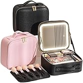 Kit Maleta Maquiagem completo Profissional Com Espelho e Luz Led e paleta de maquiagem Armazenamento (Cor aleatória)