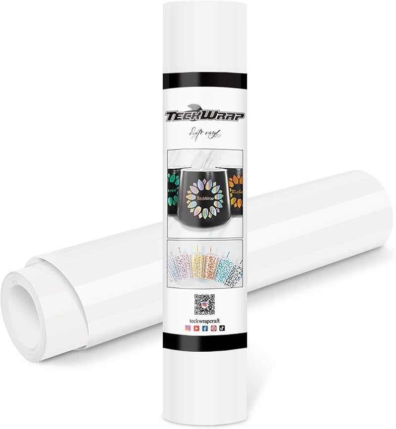 TECKWRAP Permanent Adhesive Vinyl 12x120in Glossy White