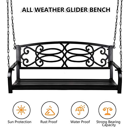 Hanging Bench Swing Outdoor 2 Person Front Hanging Porch Swing Bench