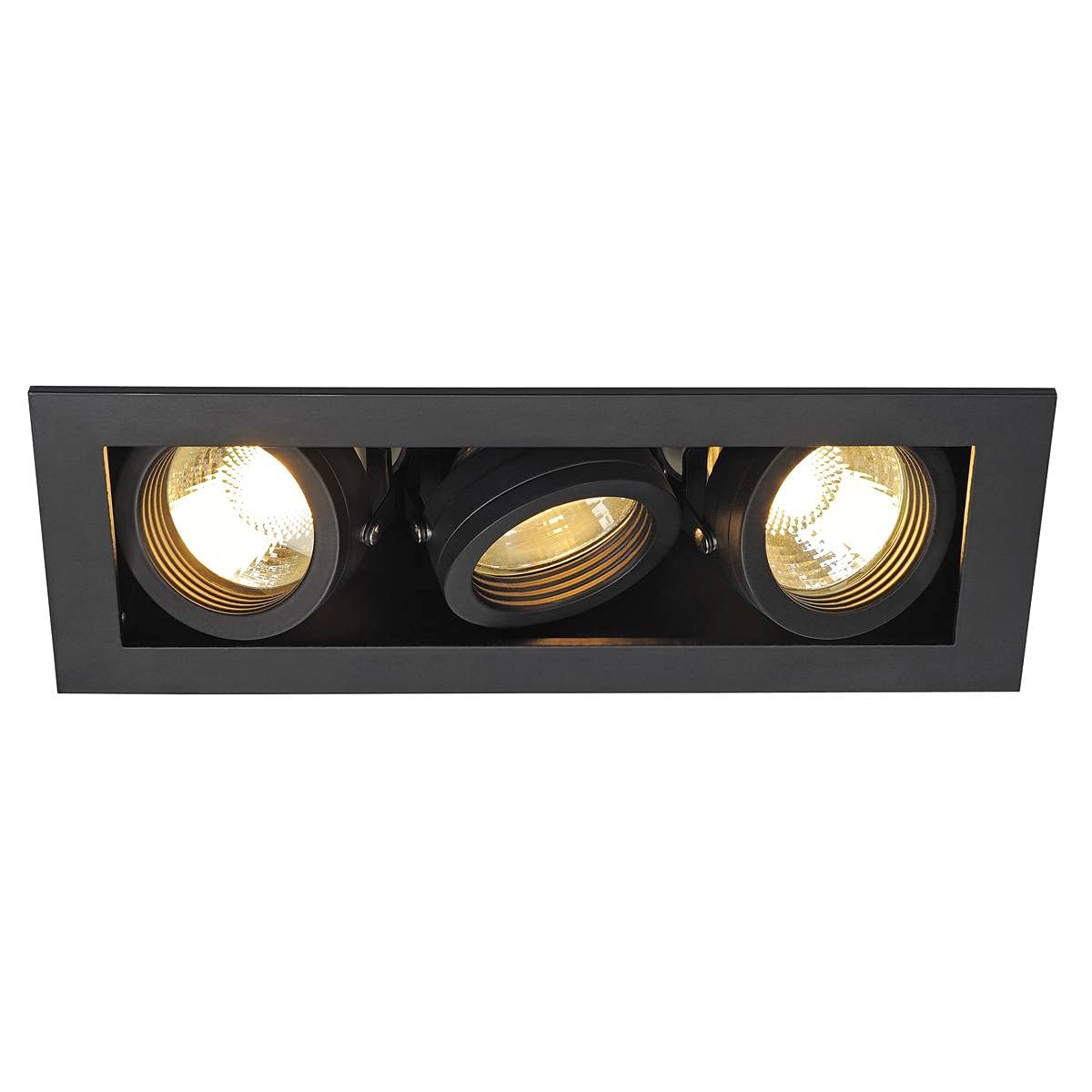 SLV recessed KADUX 3, floodlight, spot, Ceiling, Built-in LED, Internal Lighting / GU10 50W Black, Aluminium, 50 W, 115530