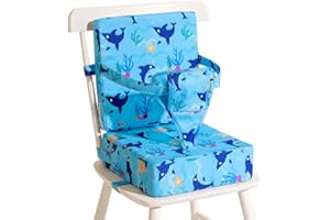 CZRRZL Toddler Booster Seat for Dining Table, Shark Booster Seat for Table with Backrest and Adjustable Seat Belts Non-Slip Bottom Portable Booster Seat Increasing Cushion for Kid Baby Eating Travel Home
