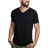 INTO THE AM Premium V Neck T Shirts for Men - Modern Fitted Tees S - 2XL Vneck Undershirts
