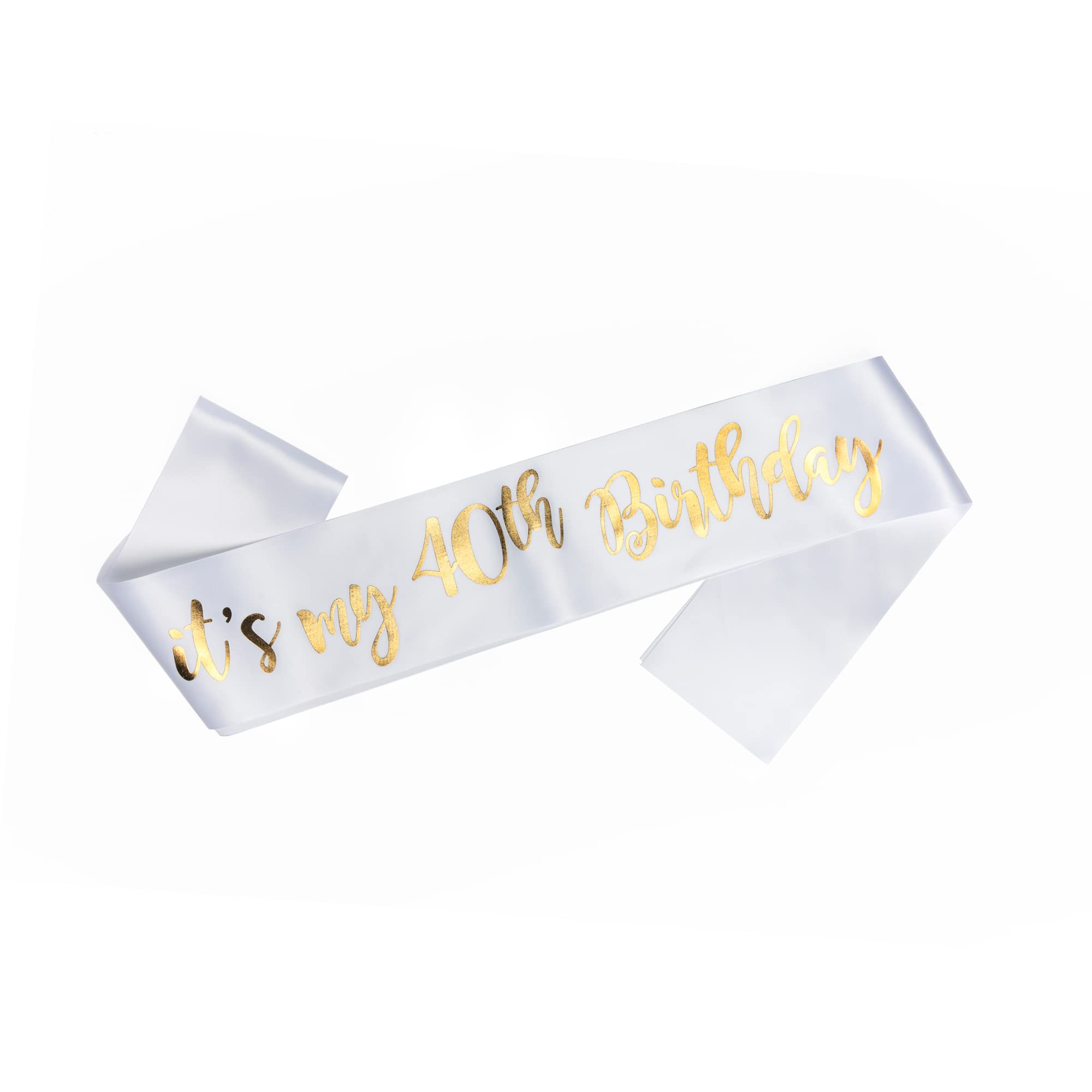 OMISS It's My 40th Birthday - White and Gold Sash - Be The Most Beautiful for Your Birthday (40th) …