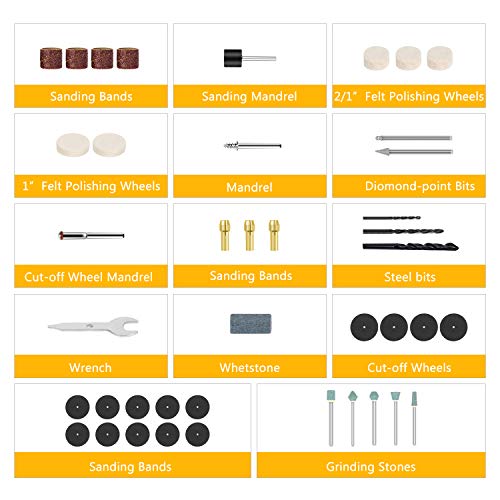 CHANT POWER Cordless Rotary Tool with 41 Pieces Accessorries,5Speed