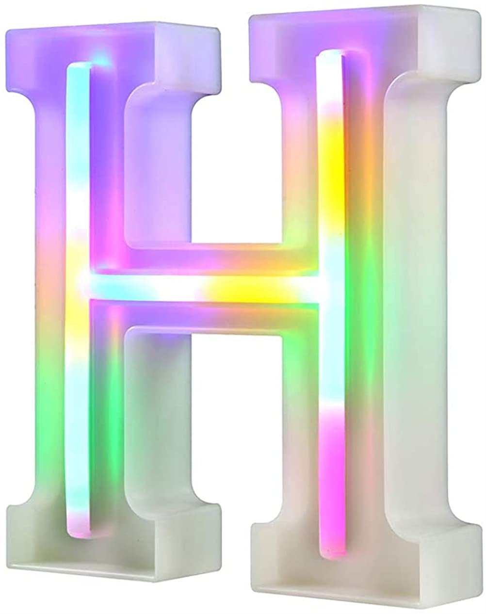 LED Light Up Letters Night Lights for Wall Birthday Party Christmas Wedding Decoration Colorful Letters (H)