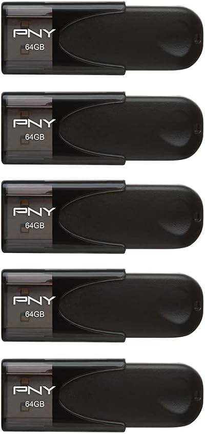PNY 64GB Attaché 4 USB 2.0 Flash Drive 5-Pack Storage for PC Mac