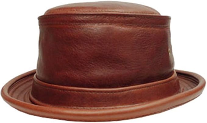 Amazon ニューヨークハット New York Hat 9247 Vintageleather Stingy ヴィンテージレザー スティンジー Brandy 別注 レザー ポークパイ Mサイズ ハット 通販
