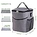Lunch Bag, Gvoo Thermal Insulated Lunch Box Tote Bag, Waterproof Oxford Cooler Food Handbag with Adjustable Strap, Good for Travel Outdoor Picnic-Large Black