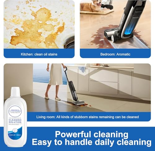 All Robot Vacuum Cleaners&Wet Dry Vacuums Floor Cleaning Liquid Solution,Deep Cleans for Multiple Hard Floors, Suitable with Mopping and Cordless Cleaner (2 Bottle-1 Litre)