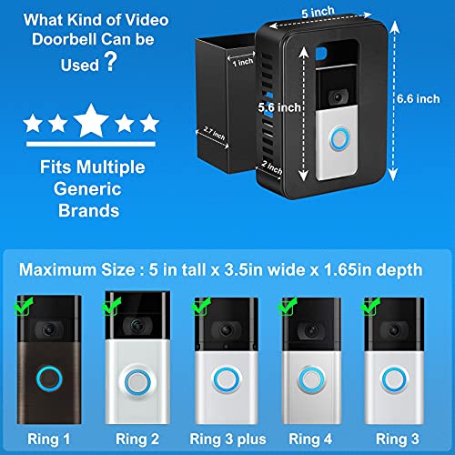 AntiTheft Video Doorbell Mount, NoDrill Camera Doorbell Bracket House