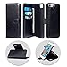 SHANSHUI Wallet Case Compatible with iPhone se (2020) / 7/8, PU Leather RFID Blocking Detachable 2 in 1 Case Book Design with Flip Cover and [Credit Card Slots] Magnetic Closure (Black 4.7'')