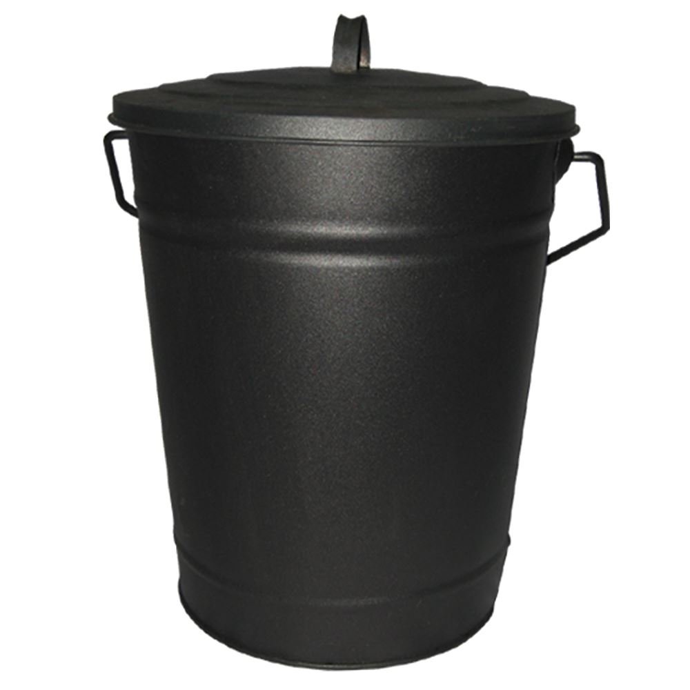 Fire Vida Ash Bucket Coal Wood Carrier Holder With Lid, Black