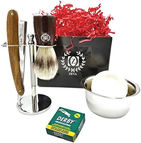 Straight Razor Barber Kit Edge Stainless Steel Folding Shaving Knife Kit + 100 Derby