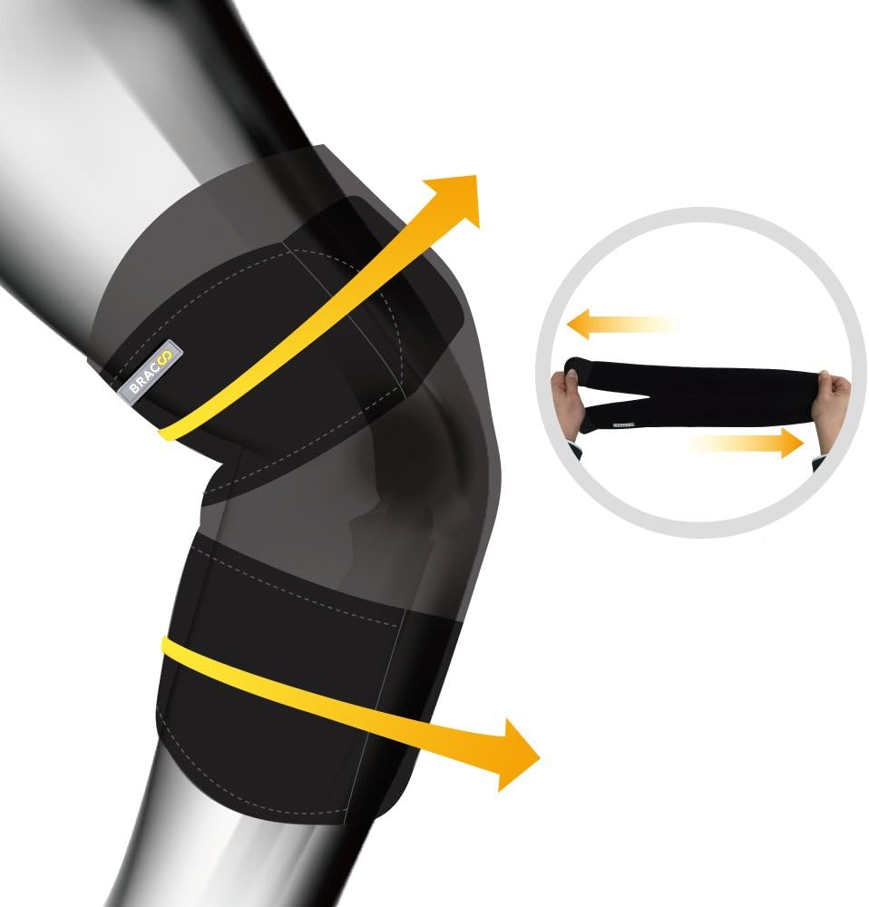 Bracoo Elbow Brace, Reversible Neoprene Support Wrap for Joint, Arthritis Pain Relief, Tendonitis, Sports Injury Recovery, ES10, 1 count (Black): Sports & Outdoors